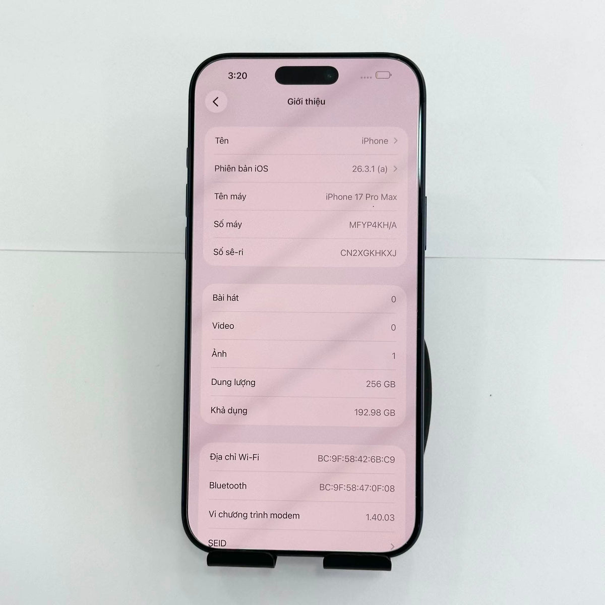 IPhone 17 ProMax 256GB Màu Blue  - Pin 100% sạc 107 lần- 31106 - A- busan