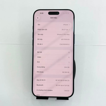 IPhone 17 ProMax 256GB Màu Blue  - Pin 100% sạc 107 lần- 31106 - A- busan