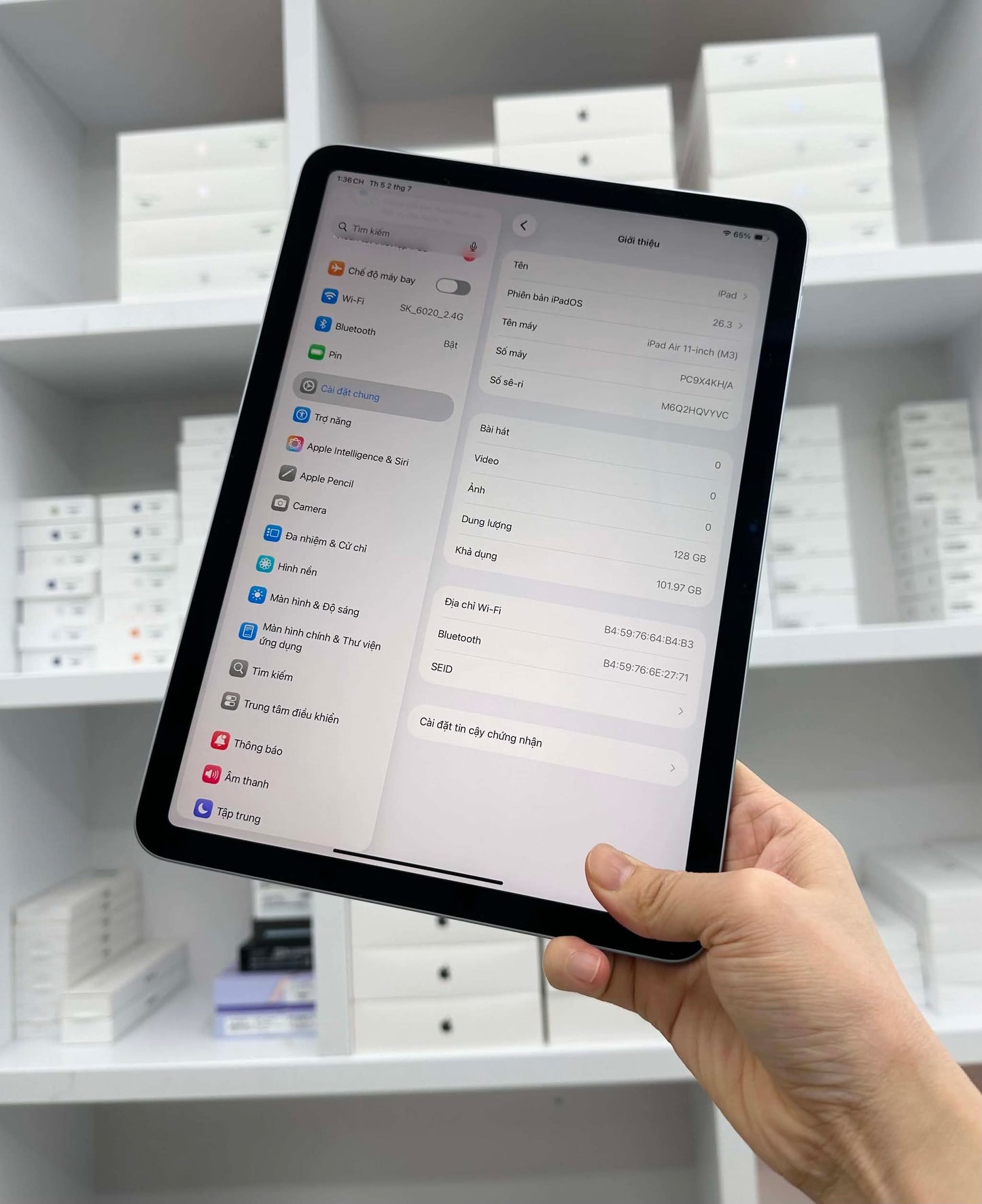 Ipad Air M3 128gb Màu blue   - Pin 99% - QVYVC - a-*