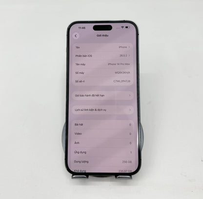 IPhone 14 ProMax 256gb Màu Tím - Thay Pin 100%  - 43807 A-