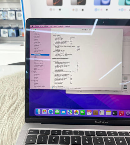 MacBook Air M1 bản 8gb/256gb Màu Xám - Pin 91% - 0Q6L4 A-*