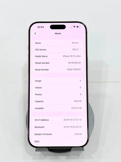 IPhone 16 ProMax 256GB Màu vàng - Pin 100% sạc 219 lần - 31002 TEKU