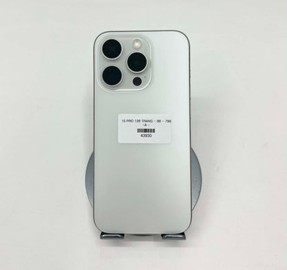 IPhone 15 Pro 128gb Màu trắng  - pin 88% - 43930- a-