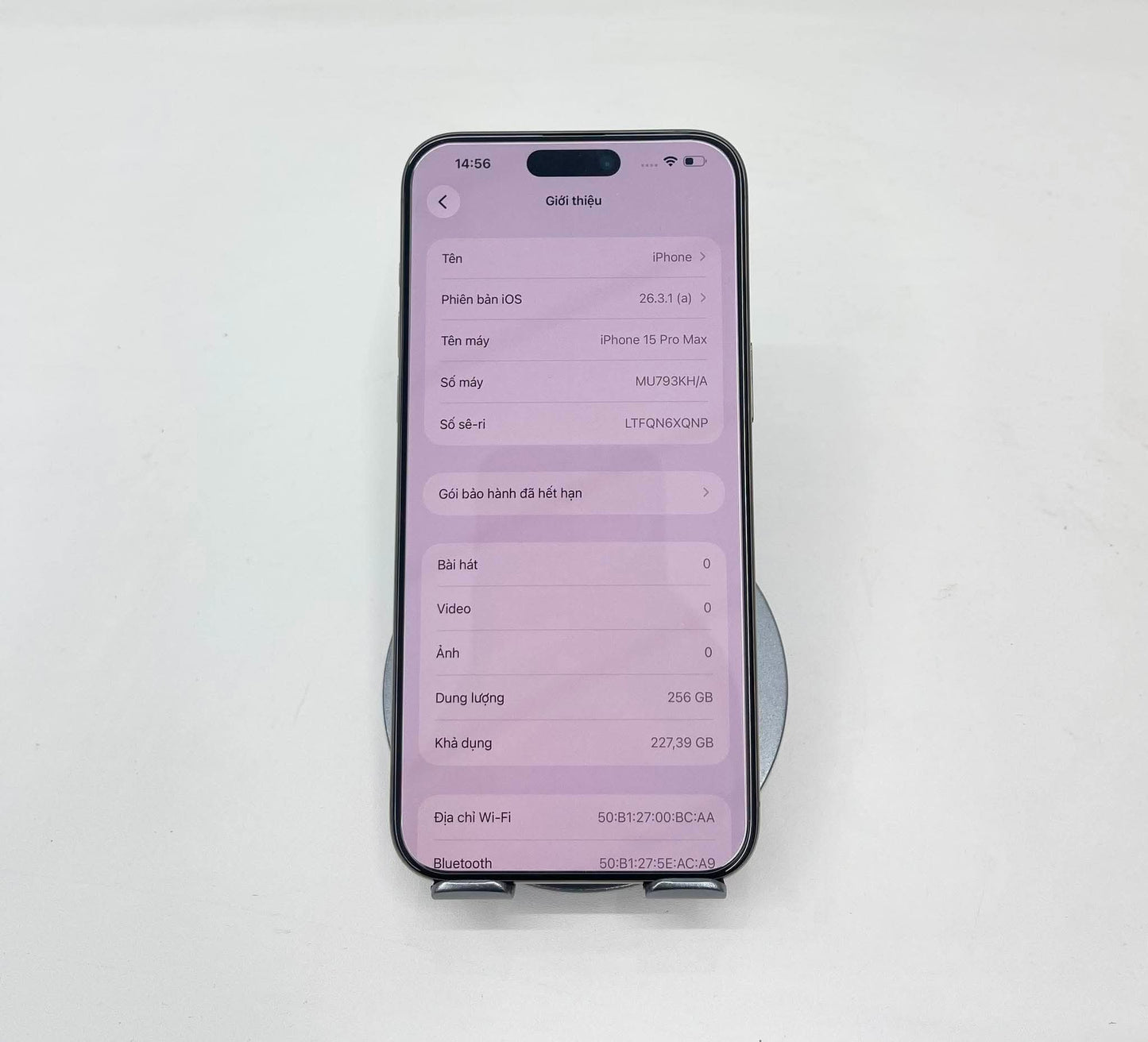 IPhone 15 Promax 256gb màu Titan - Pin 84% - 34628 A-*