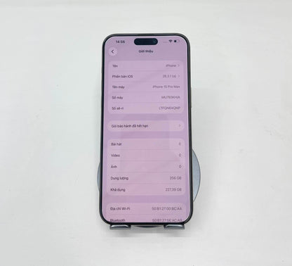 IPhone 15 Promax 256gb màu Titan - Pin 84% - 34628 A-*