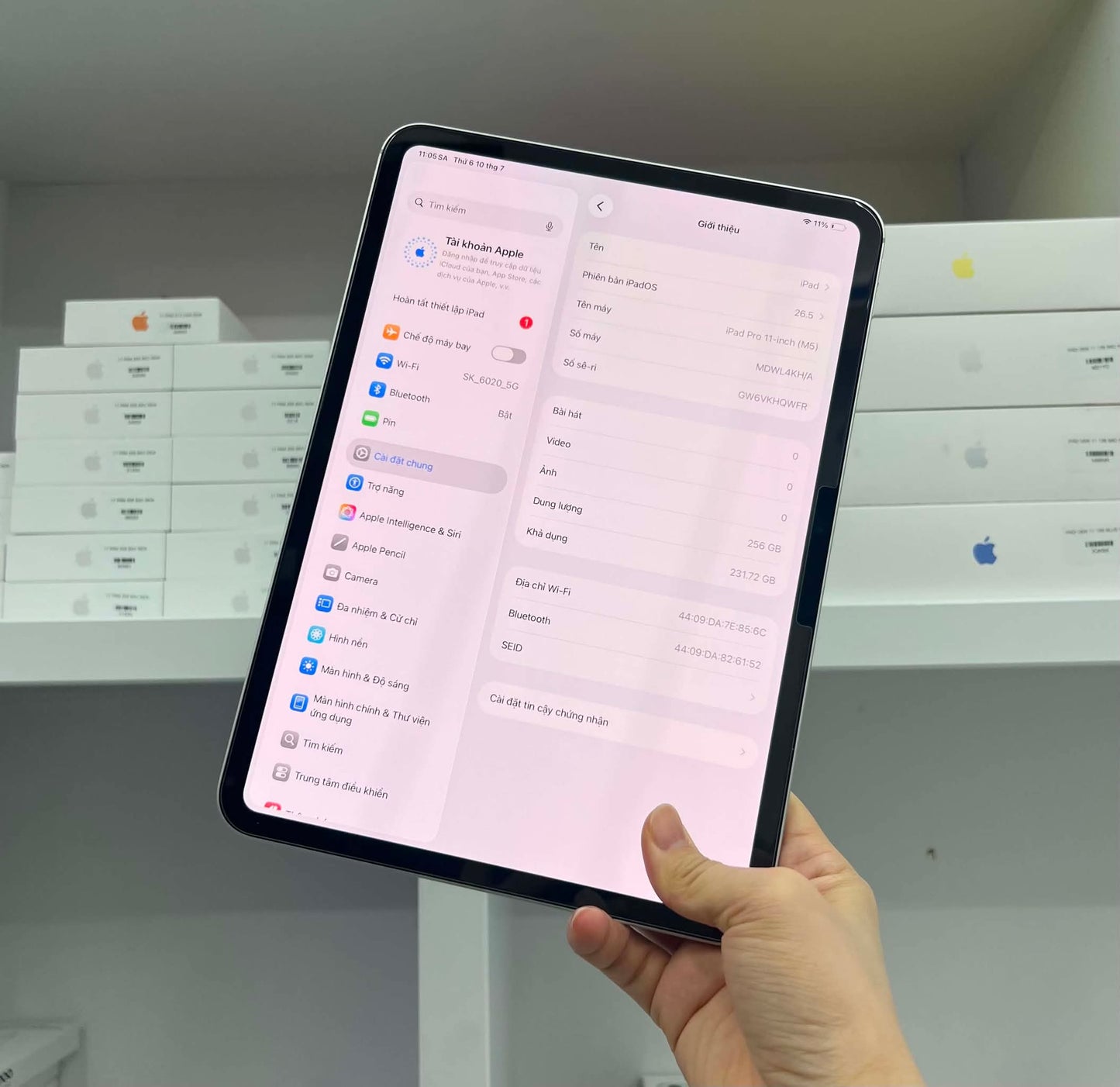 IPAD PRO M5 256 BAC - Pin 100% sạc 9 lần -  HQWFR