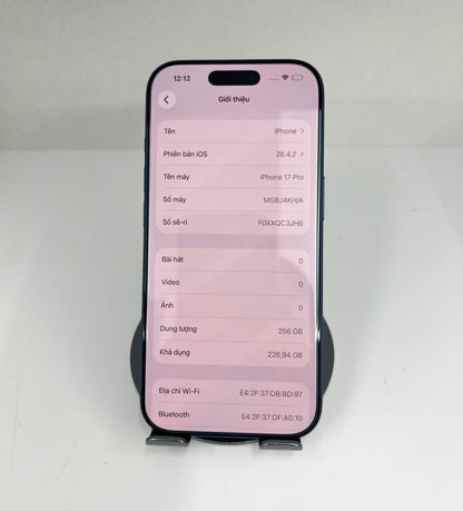 IPhone 17 Pro 256gb Màu Blue - Pin 100  sạc 54 lần - 37863