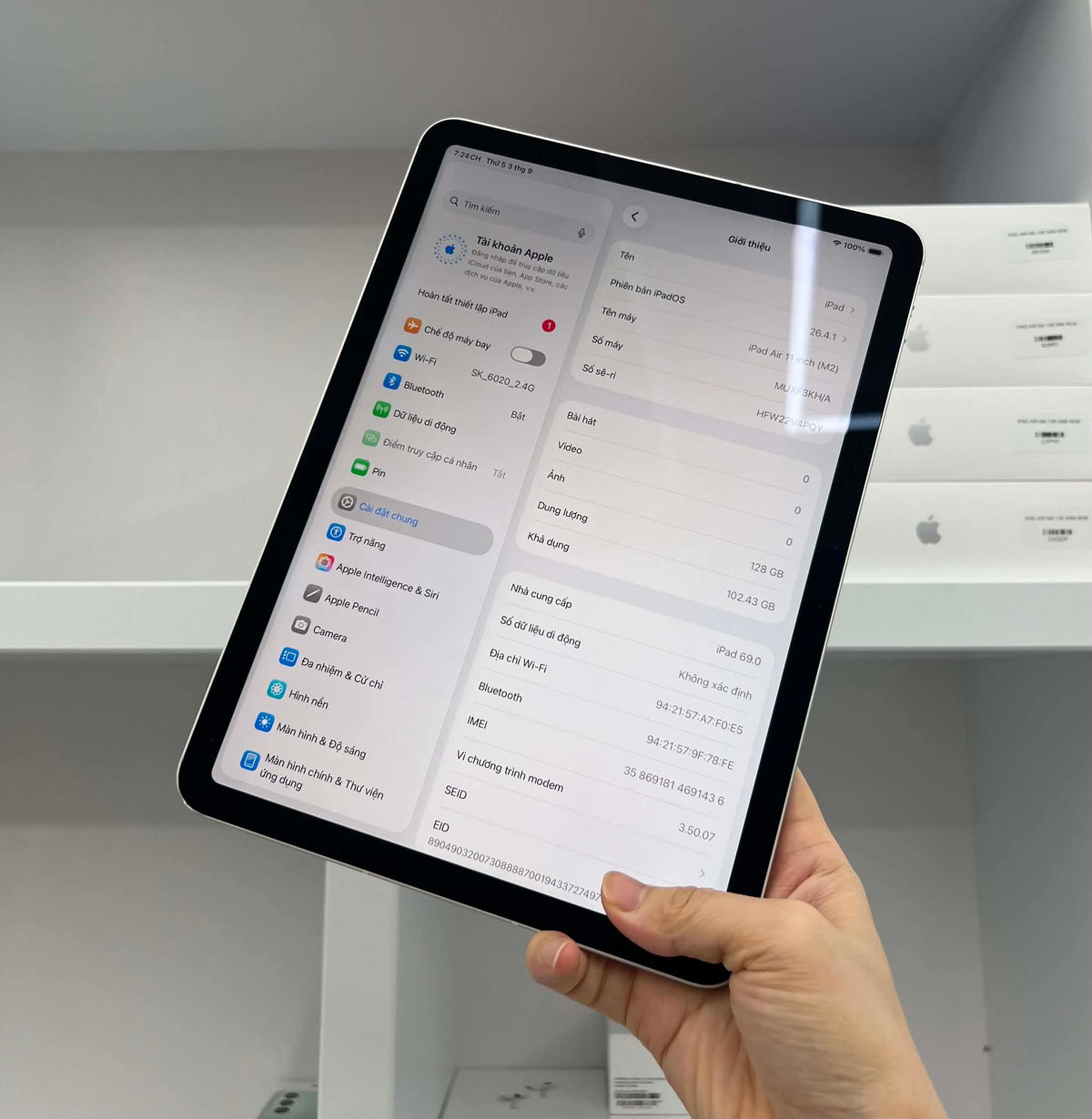 IPad Air 6 bản 128GB Màu Starlight - Pin 99% -V4PQY - a-