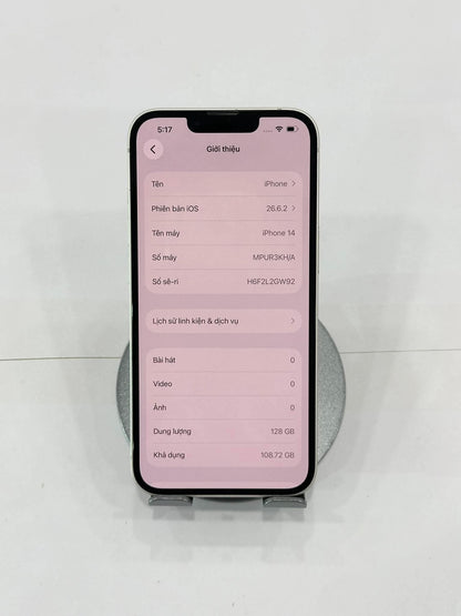 IPhone 14 bản 128gb Màu trắng - Thay Pin 100% - 01701 - a- Teku