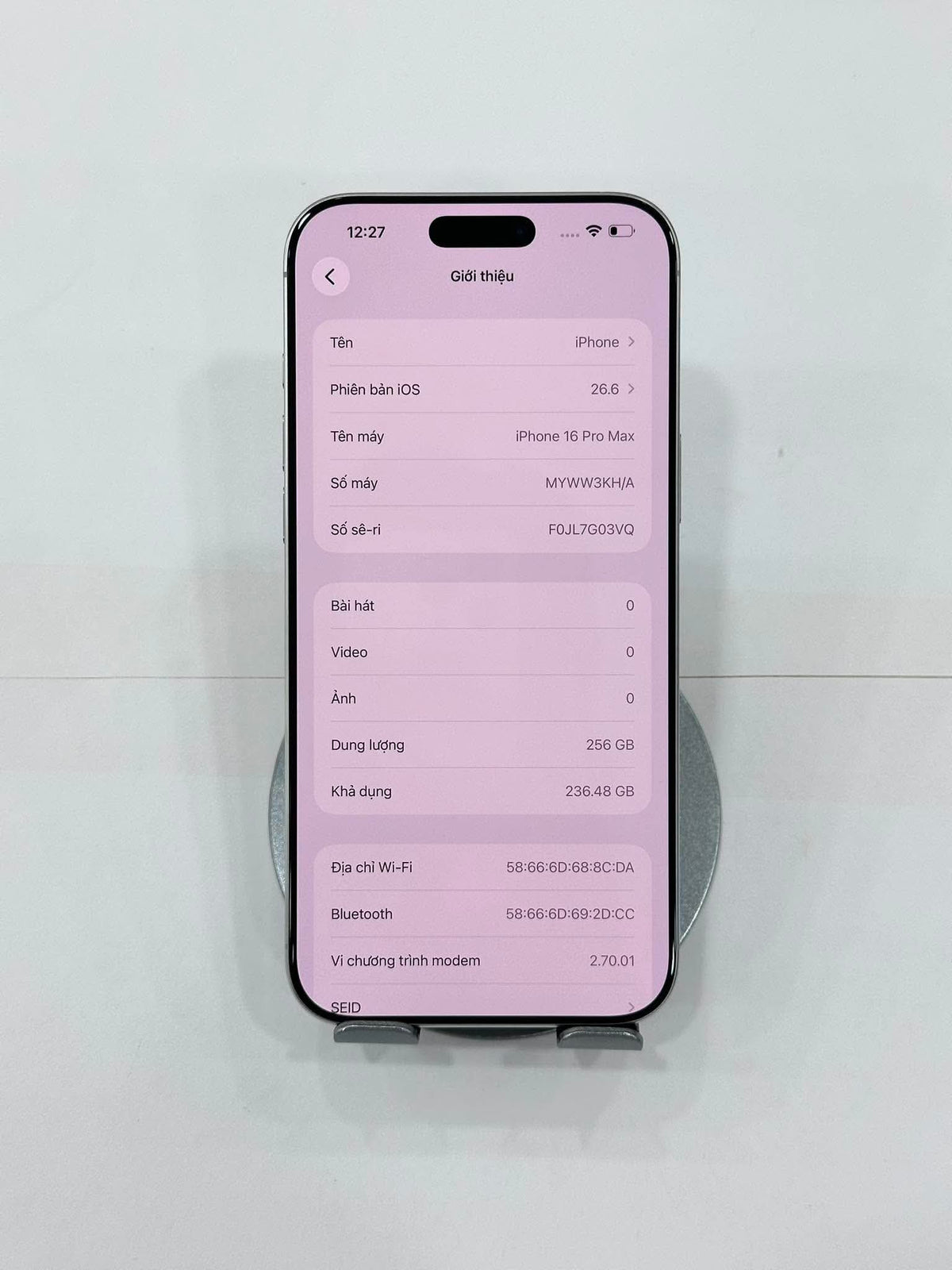 IPhone 16 ProMax 256gb Màu trắng - Pin 82%- 97374 - a- busan