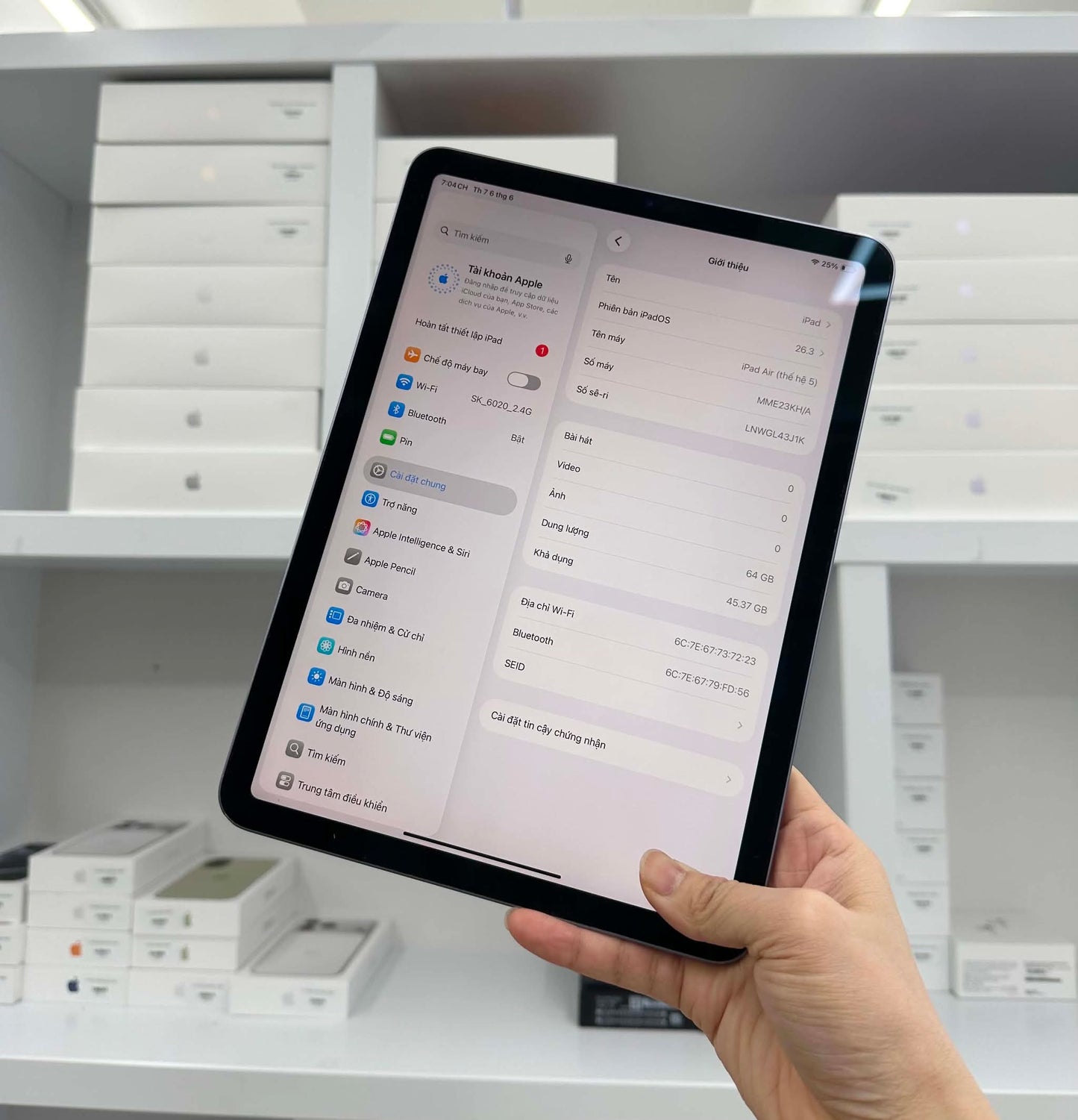 Ipad Air 5 64gb Màu Tím- Pin 85% - 43J1K A-*
