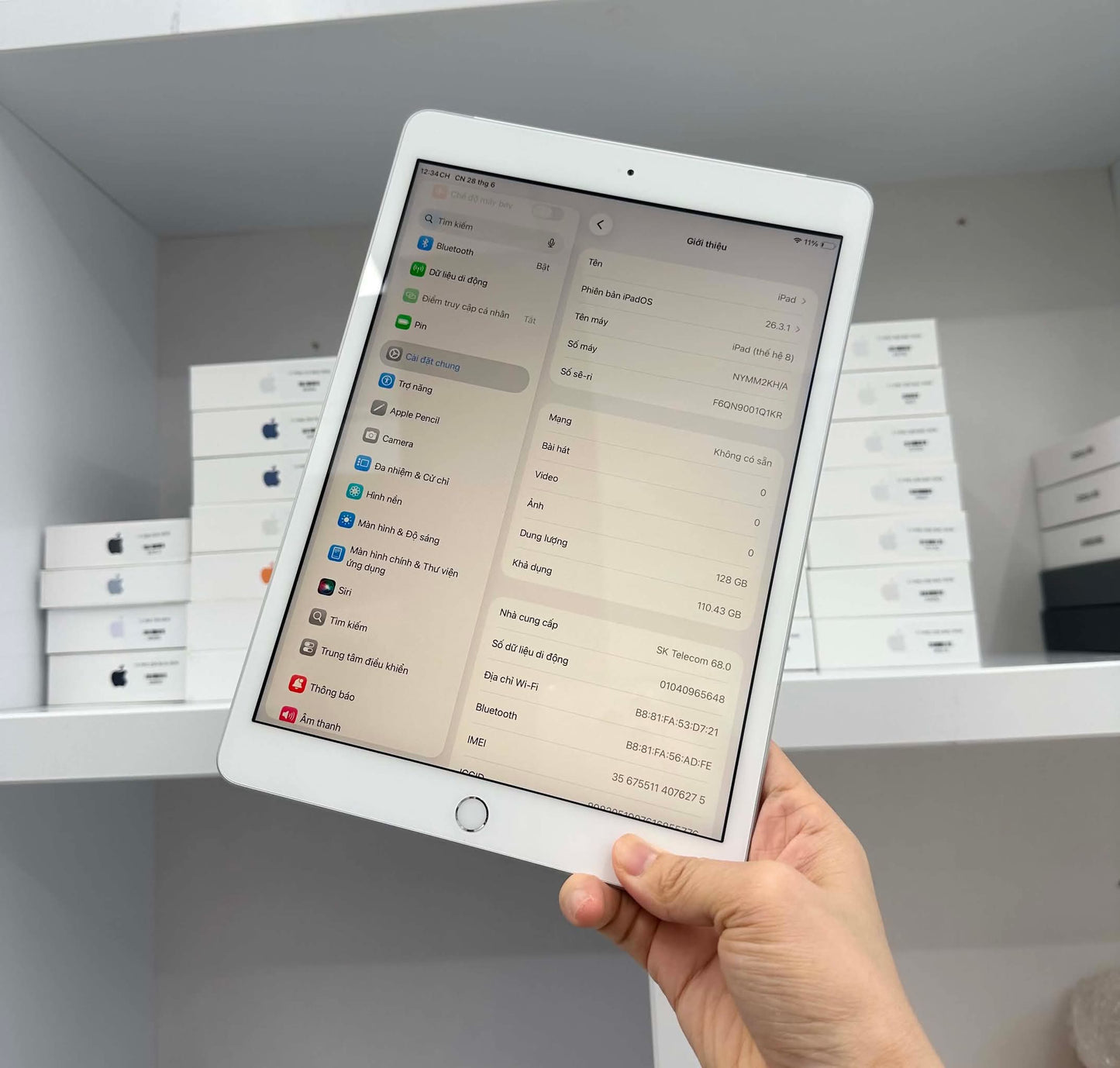 IPAD GEN 8 128GB Bạc - Pin 99% - 1Q1KR