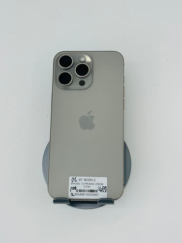 IPhone 15 ProMax 256gb Màu Titan, Pin zin 100%, Máy chưa sạc lần nào, chưa qua thay sửa