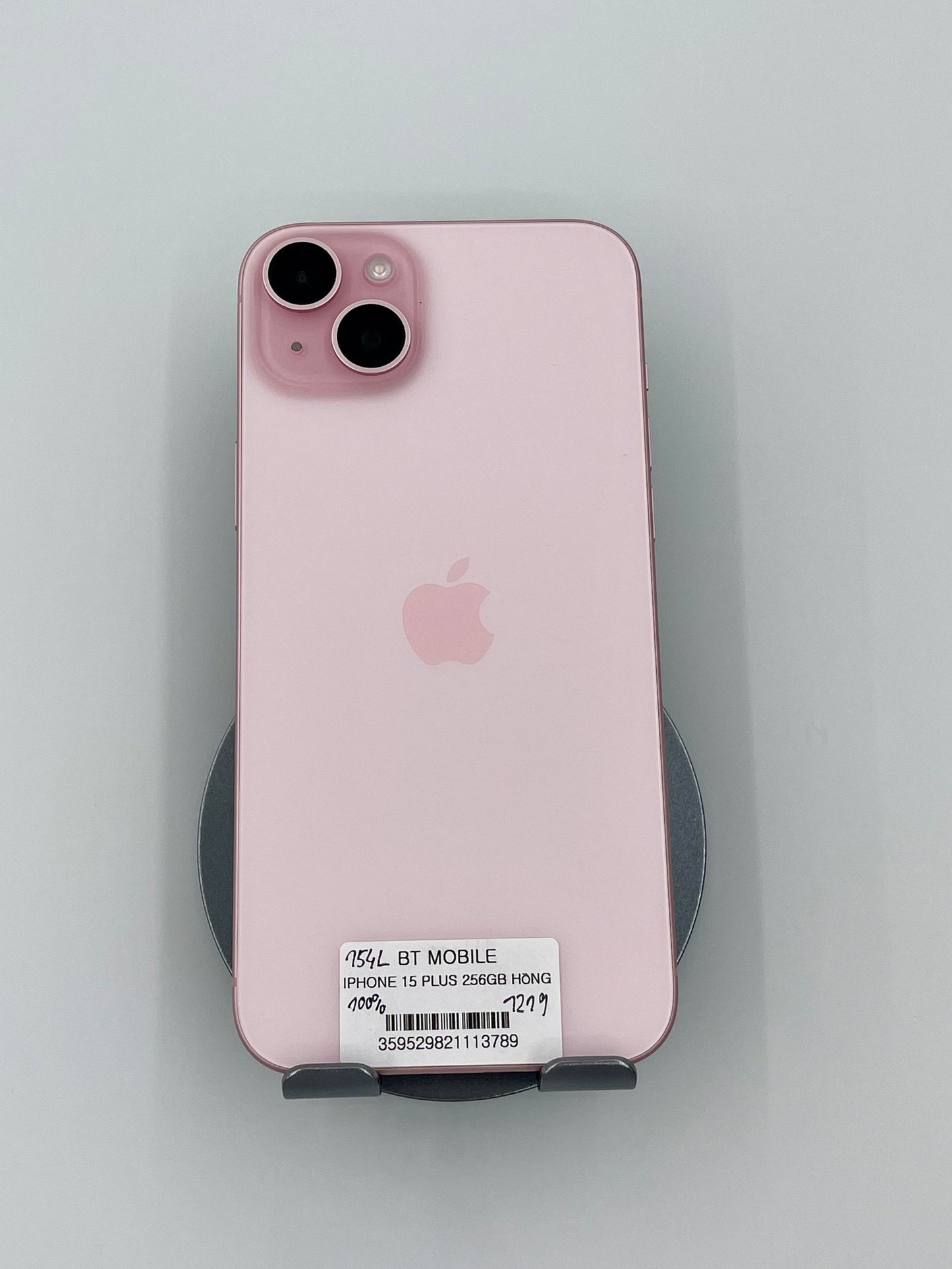 IPhone 15 Plus 256gb Màu hồng, Pin zin 100%, Máy đã sạc 154 lần, Máy zin chưa qua thay sửa - 13789