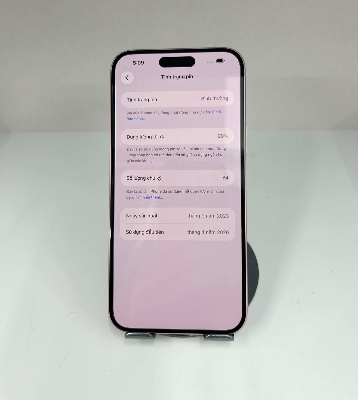 IPhone 15 Plus 128GB Màu hồng - Pin thay CH99 - 05197 - A-*