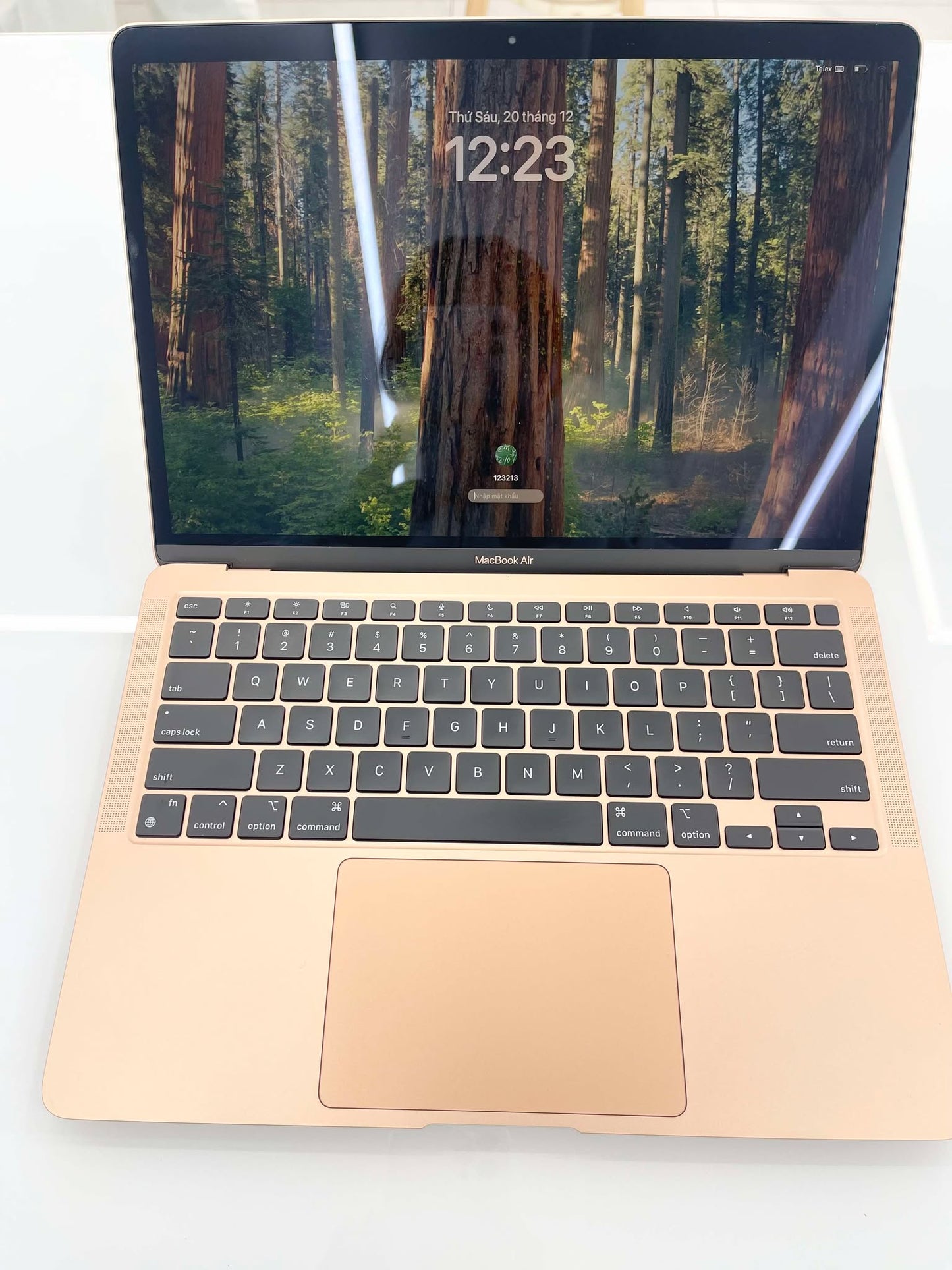 MacBook Air M1 bản 8gb/256gb Màu Vàng, Pin zin 97%, Máy xước, Máy zin chưa qua thay sửa - Q6LC *