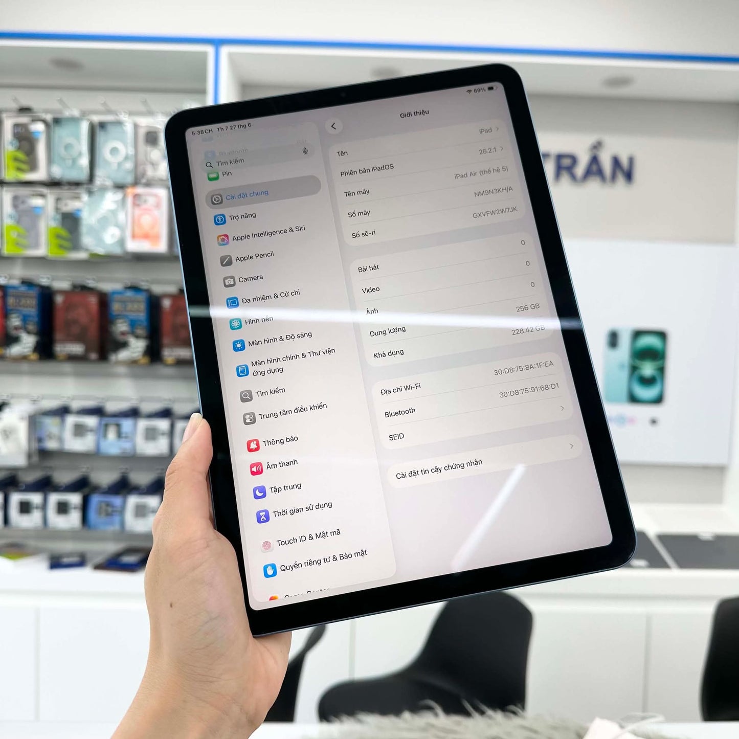 Ipad Air 5 256gb Màu Blue - Pin 87% - 2W7JK