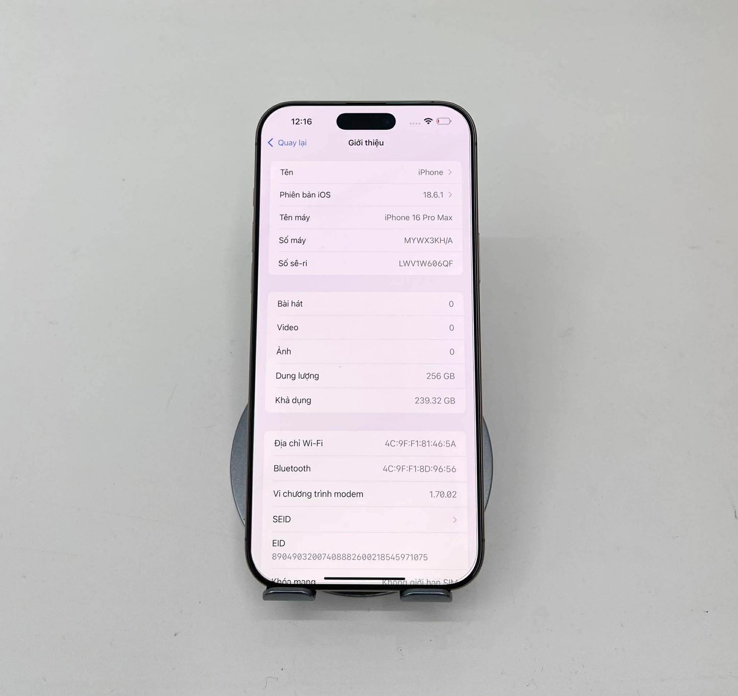 IPhone 16 ProMax 256GB Màu vàng - Pin 100% sạc 2 lần - 40263
