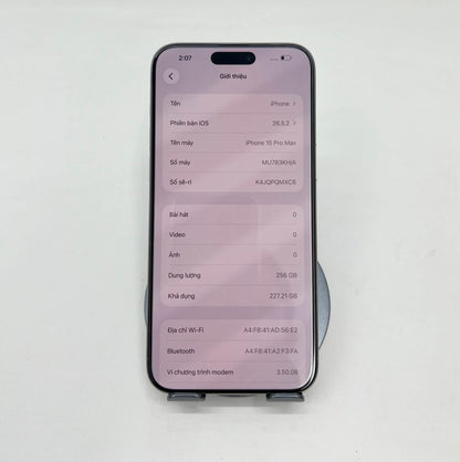 IPhone 15 Promax 256gb Màu Trắng - Pin 88% - 85223 - a- Teku