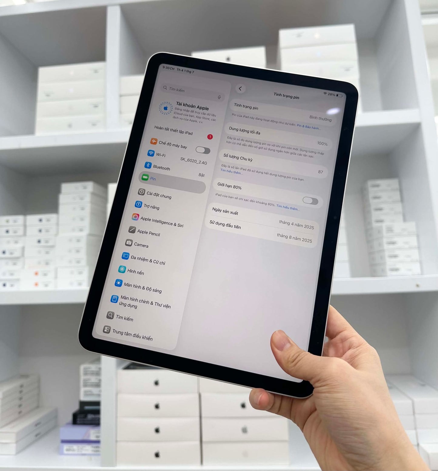 Ipad Air M3 128gb Màu starlight   - Pin 100% - RVX9W
