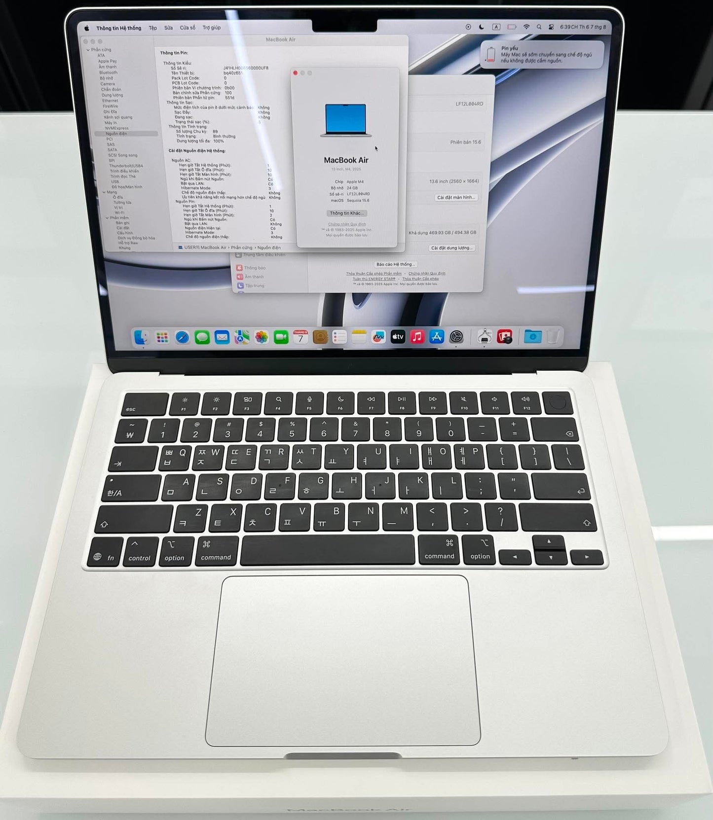 MacBook Air M4 24/512 bac  - Pin 100% sạc 89 lần  - 004RD - A-