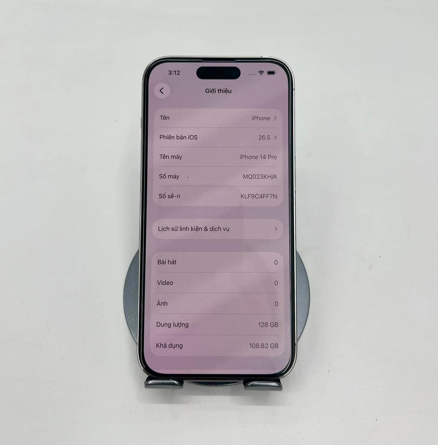 IPhone 14 Pro 128gb Màu trắng - Pin thay mới 87% CH - 74045 - a-