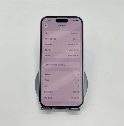 IPhone 14 Pro 128gb Màu trắng - Pin thay mới 87% CH - 74045 - a-