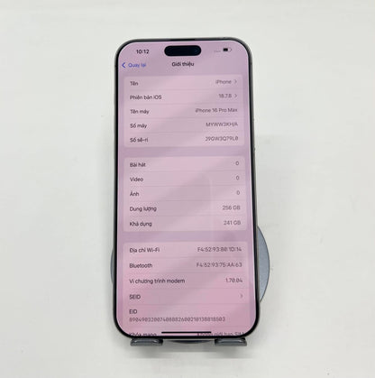 IPhone 16 ProMax 256gb Màu trắng - Pin 100% sạc 79 lần -44208