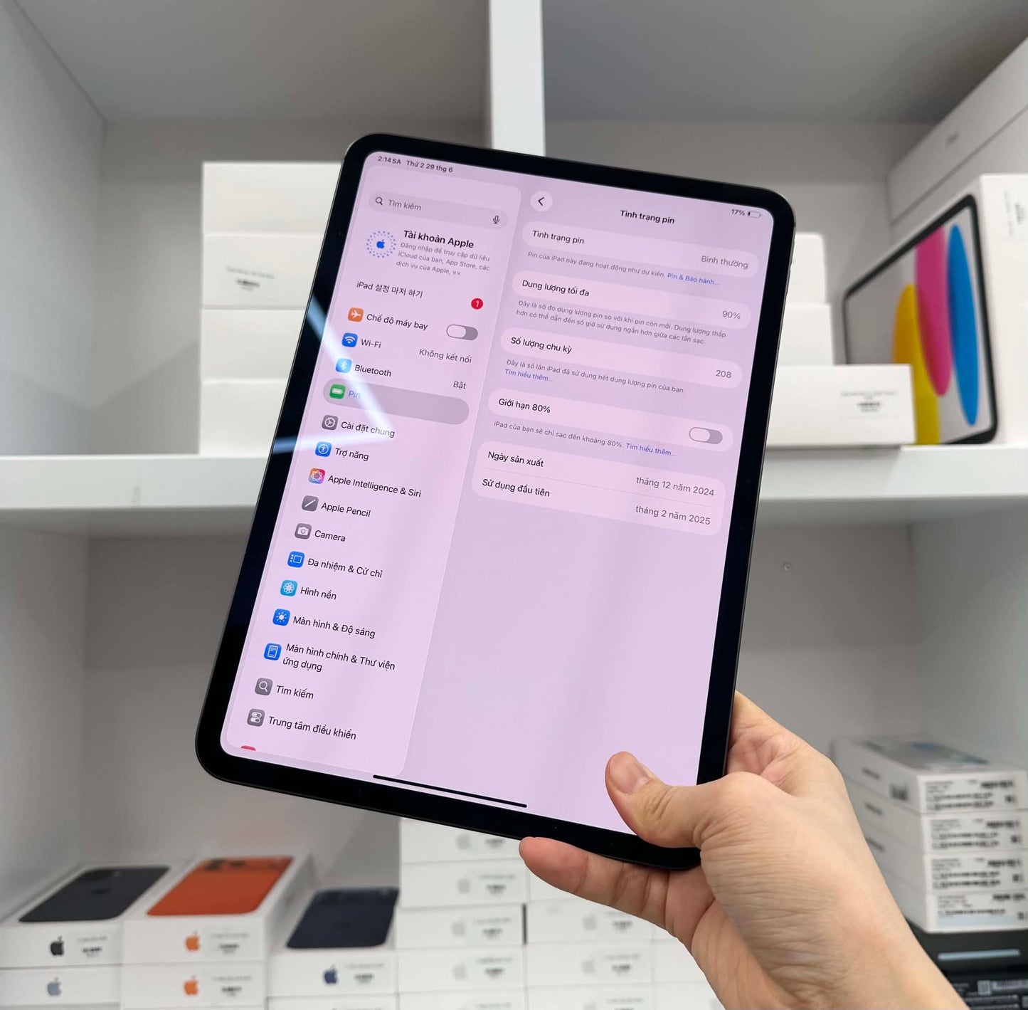IPad Pro M4 bản 256GB Màu xám - Pin 90% - 4XL2M A-*