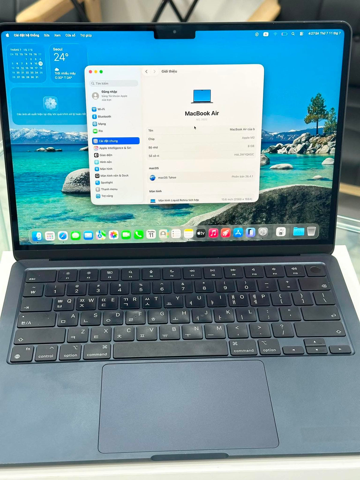 MacBook Air M2 bản 8GB/256GB Màu xanh đen - Pin bình thường -  YQXGC - A-* Teku