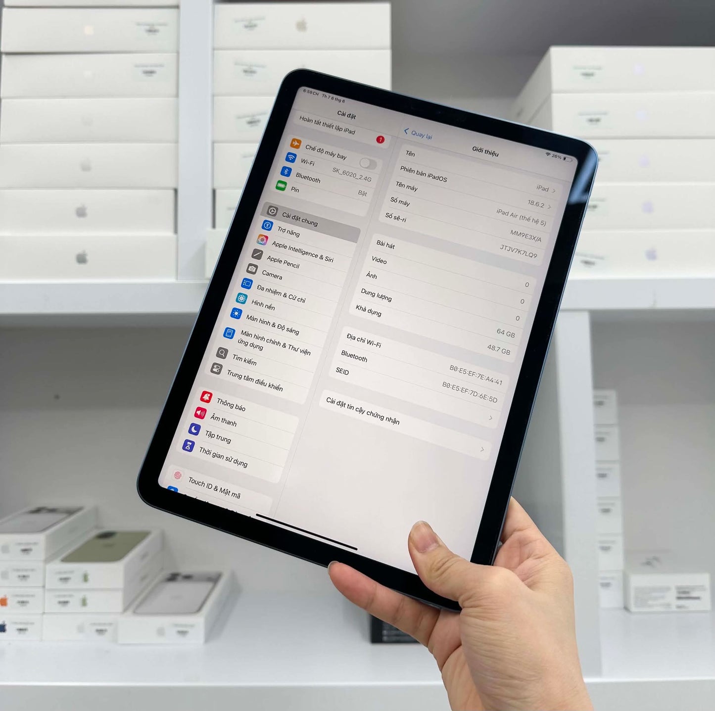 Ipad Air 5 64gb Màu Blue - Pin 87% - K7LQ9