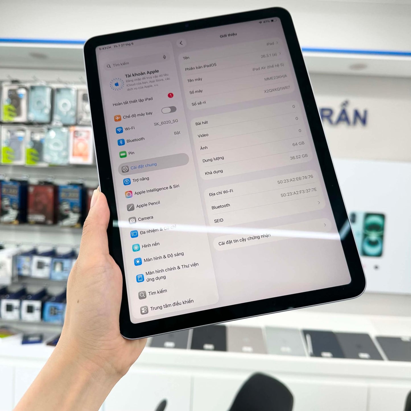 Ipad Air 5 64gb Màu Tím- Pin 84% - Q1WR7