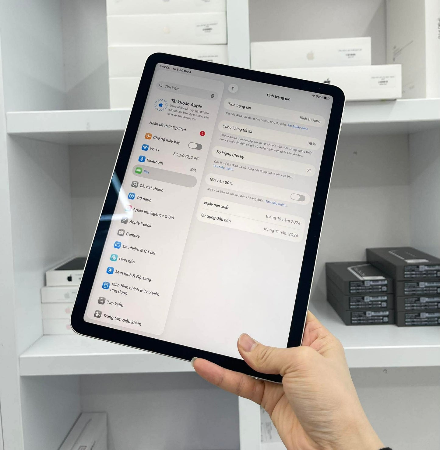IPad Air 6 bản 128GB Màu Starlight - Pin 98% - 165QX