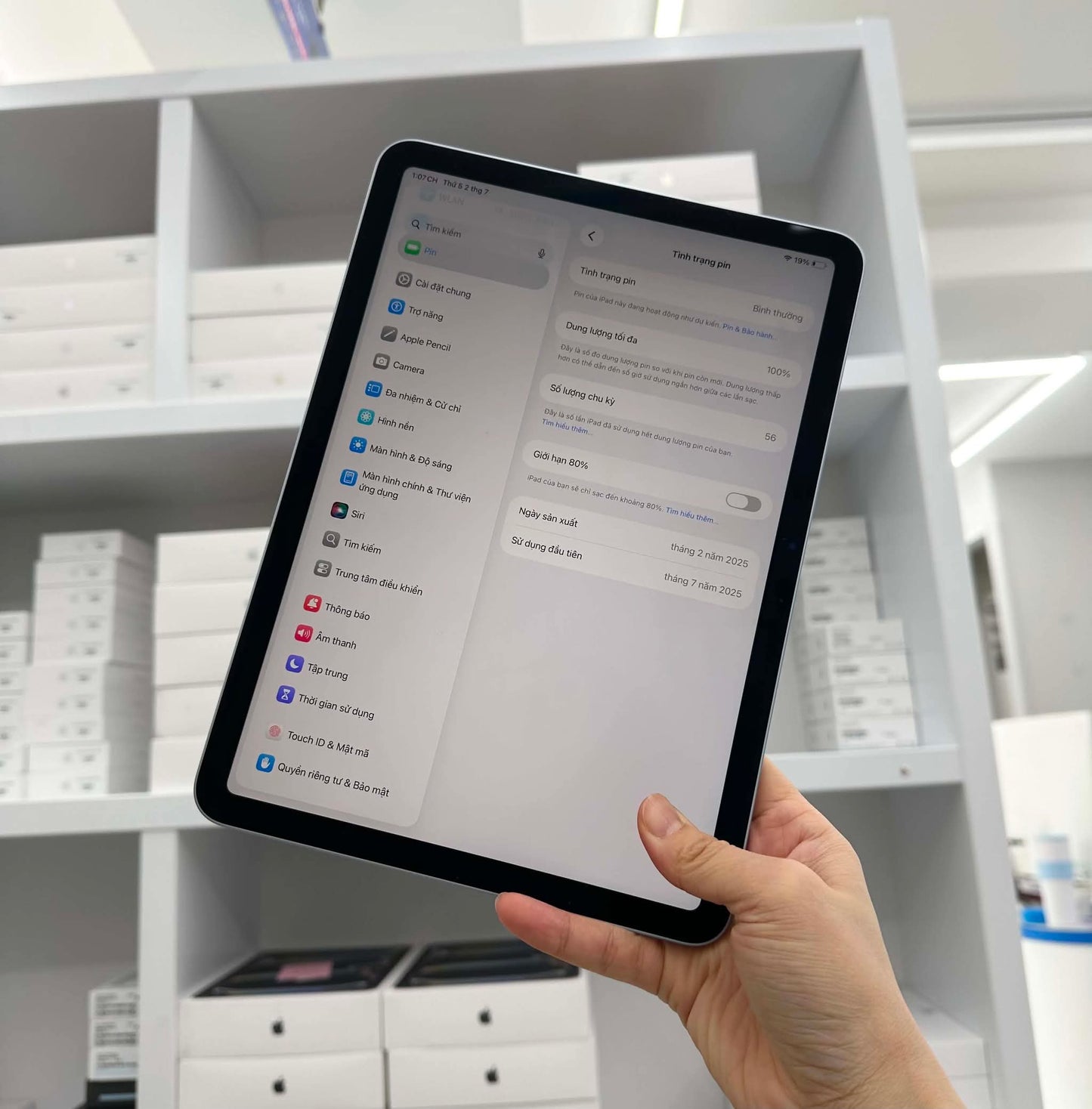 Ipad Air M3 128gb Màu blue   - Pin 100%   -  C4G6F - A-