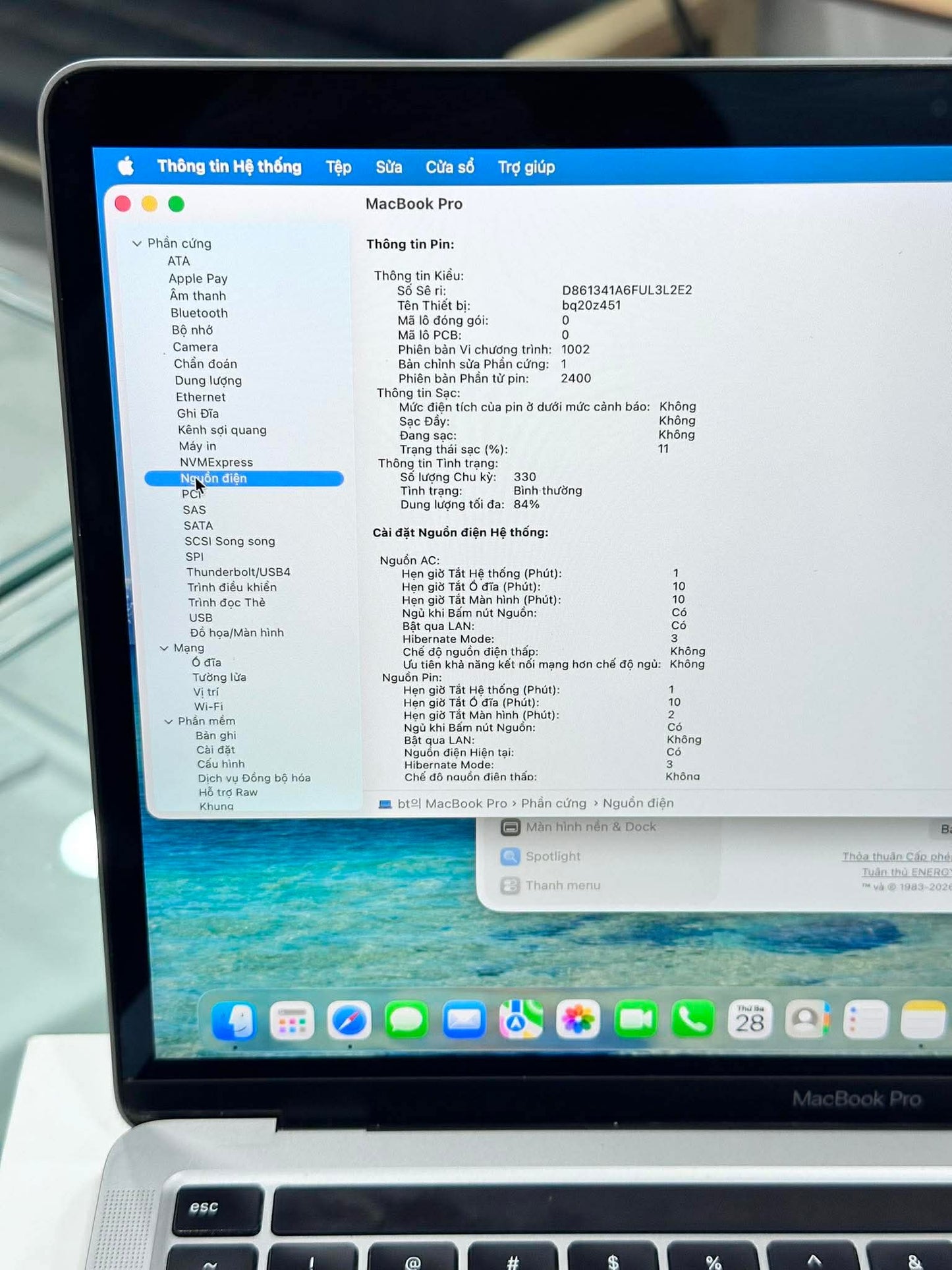 MacBook Pro M1 bản 8gb/512gb Màu xám - Pin 84% - 7LQ05F A-