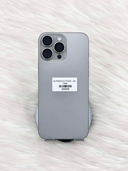 IPhone 16 ProMax 512GB Màu Titan - Pin 94% - 39006 TEKU