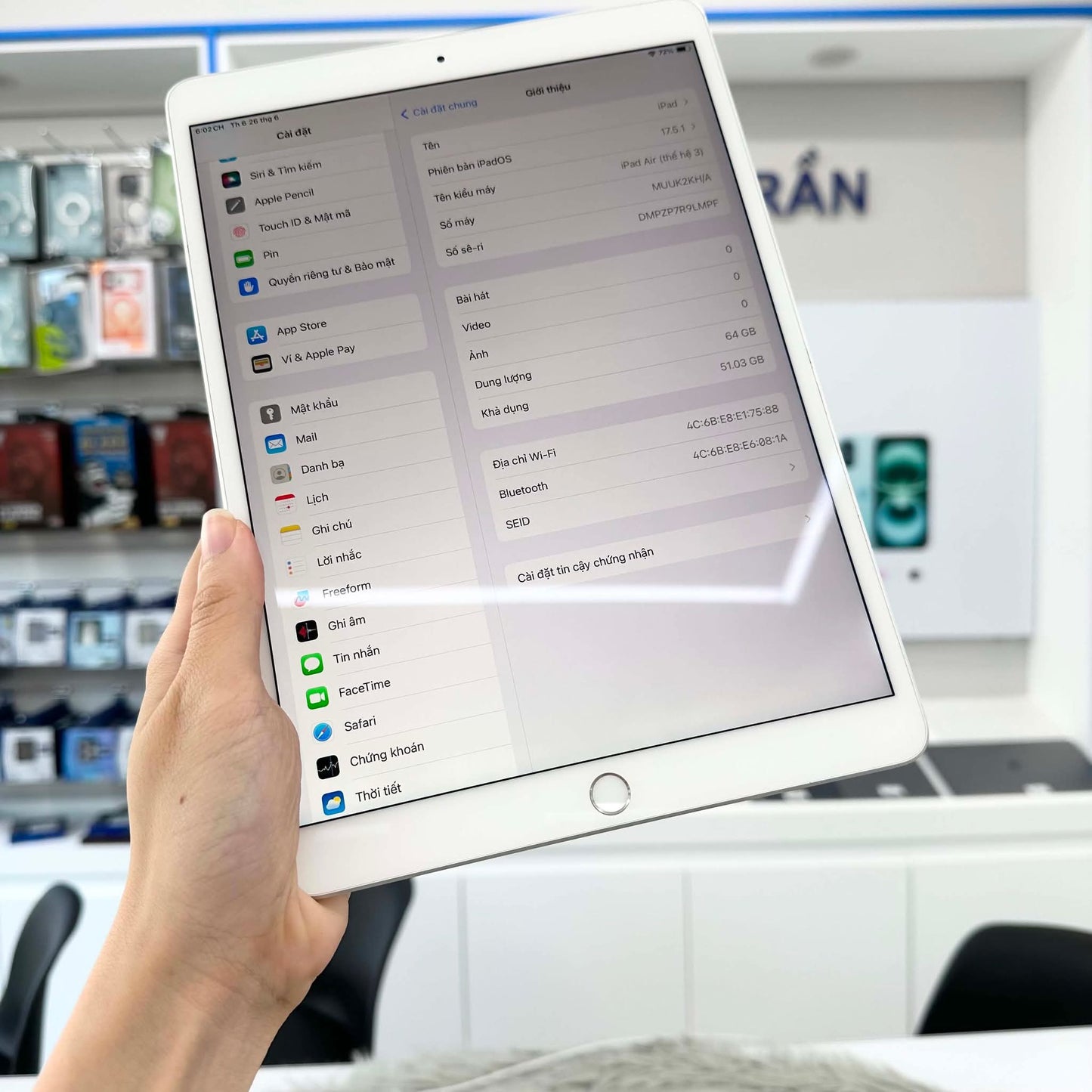 IPad Air 3 64gb Bạc - Pin 88% - 9LMPF A-