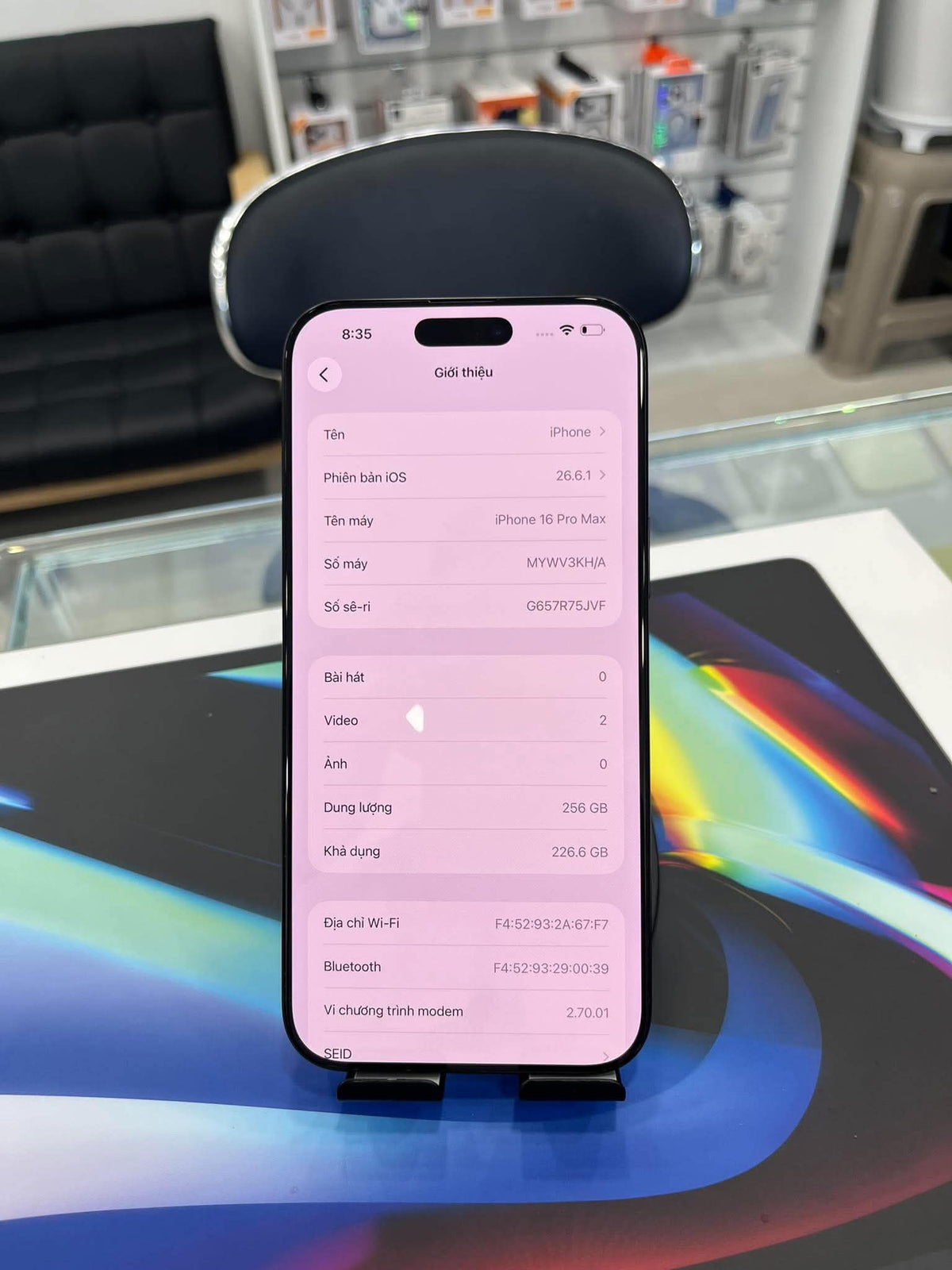 IPhone 16 ProMax 256GB Màu đen  - Pin 91%- 84325 -a - busan