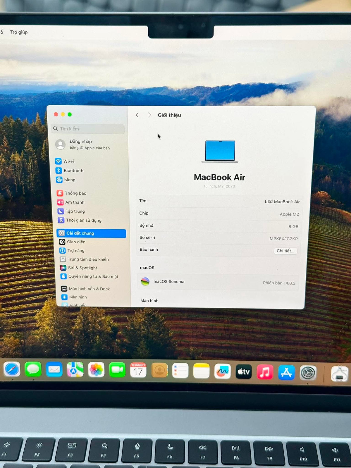 MacBook Air M2 8gb/256gb Màu Xám 15 inch - Pin 89% - JC2KP- A-* Teku