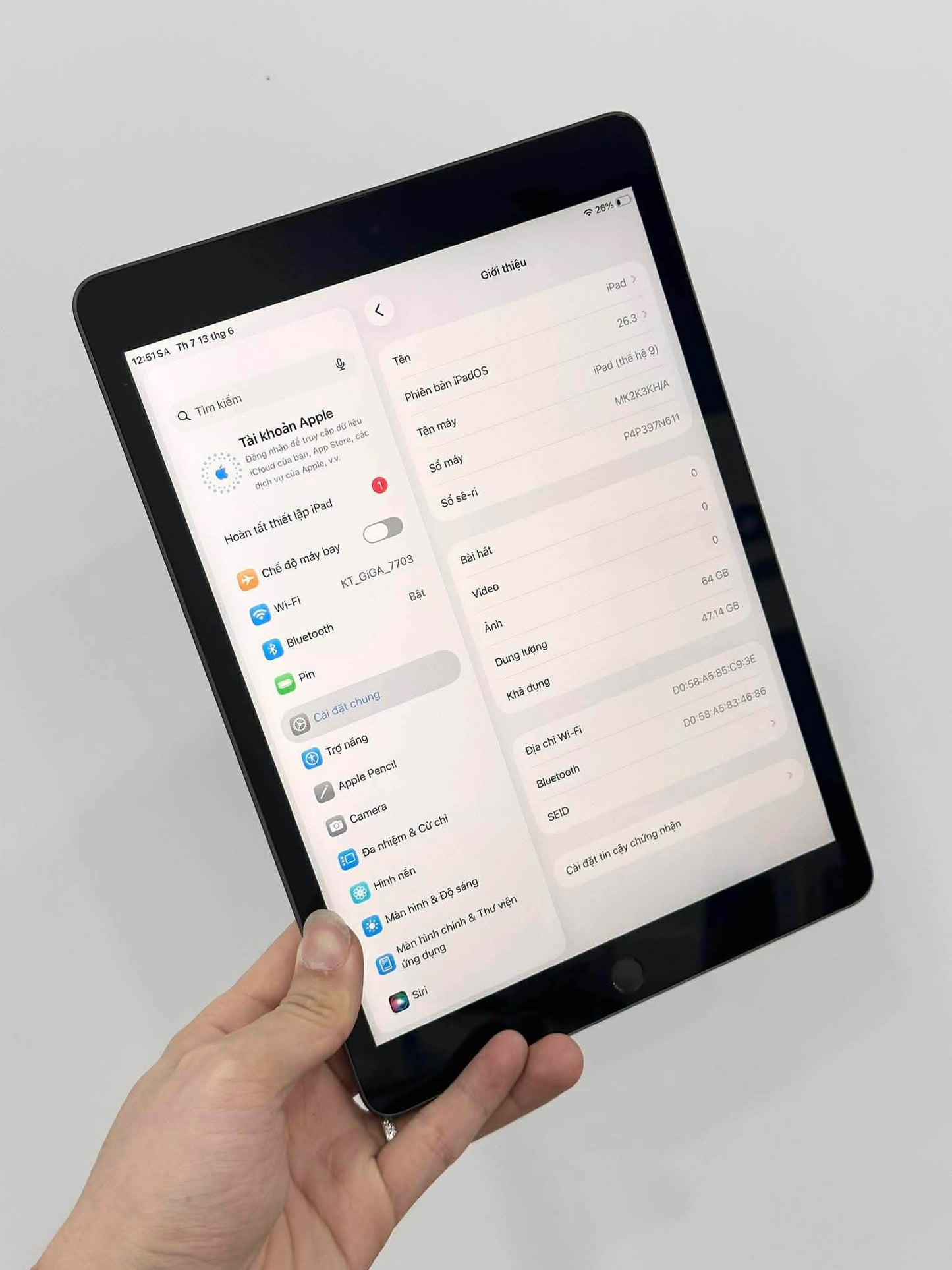 IPAD GEN 9 64GB XAM - Pin 94% - 7N611 teku