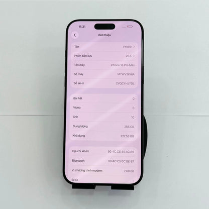 IPhone 16 Promax 256gb màu Đen - Pin 86% - 16323 Busan