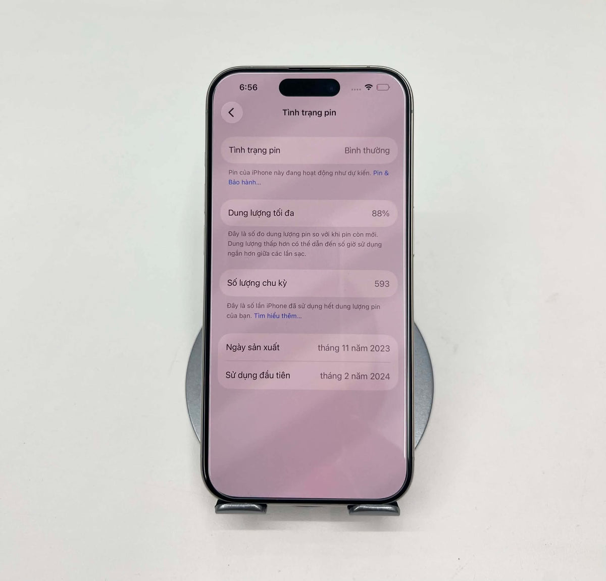 IPhone 15 Pro 128gb Màu trắng  - pin 88% - 43930- a-