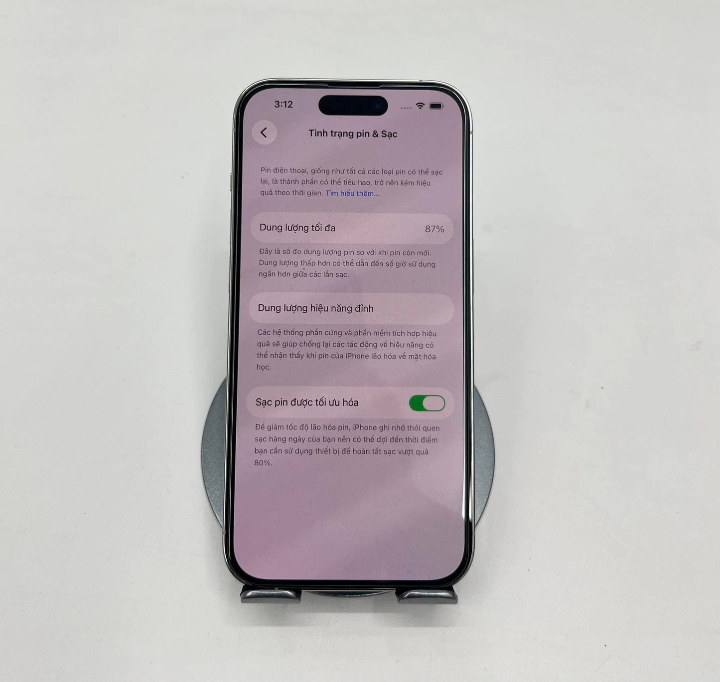 IPhone 14 Pro 128gb Màu trắng - Pin thay mới 87% CH - 74045 - a-