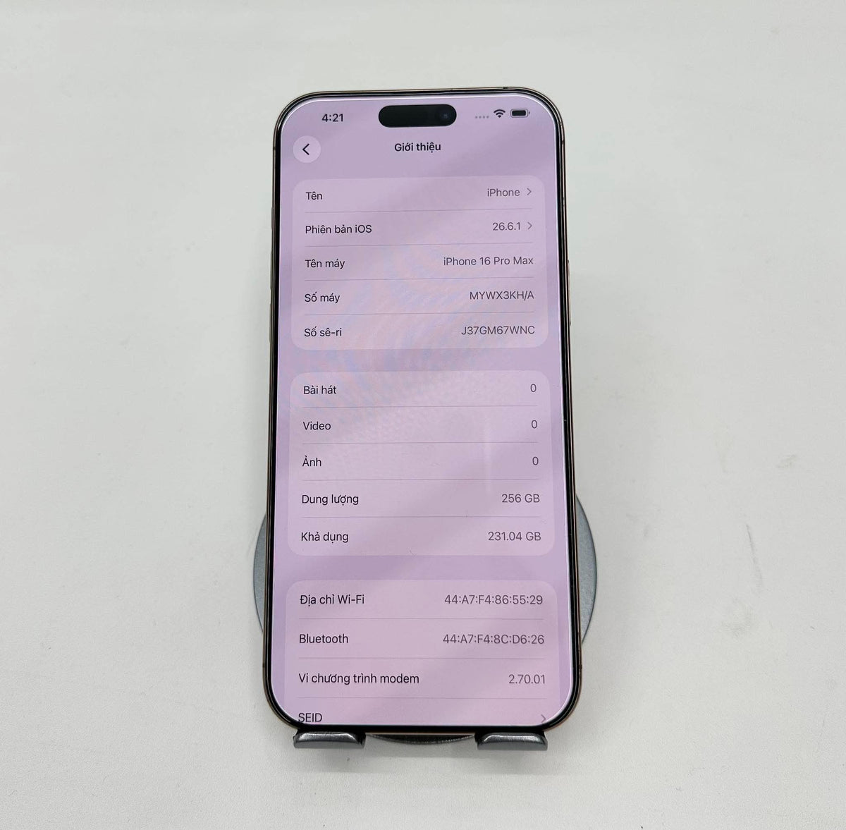 IPhone 16 ProMax 256GB Màu vàng - Pin 93% - 01673 -a -*