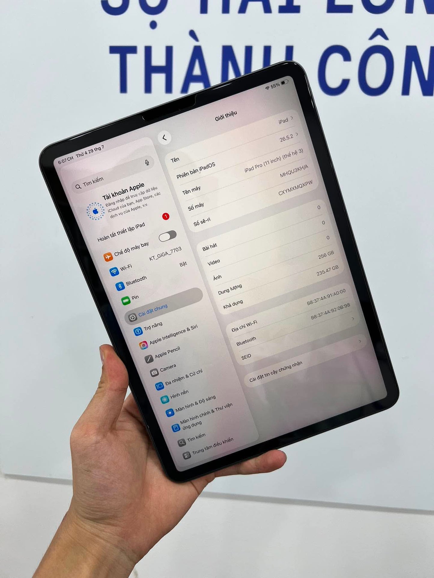 IPad Pro M1 bản 256GB Màu xám - Pin 89% - MQXPW - A- Teku