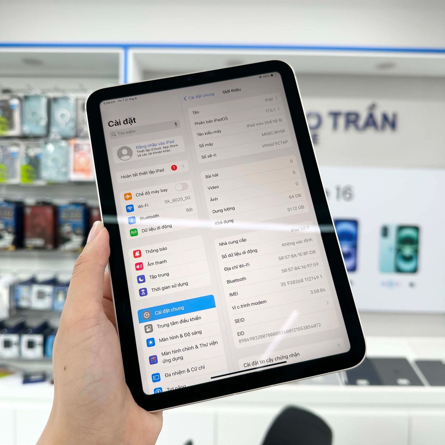 IPad Mini 6 bản 64GB Màu Starlight - Pin 90% - 9C76P
