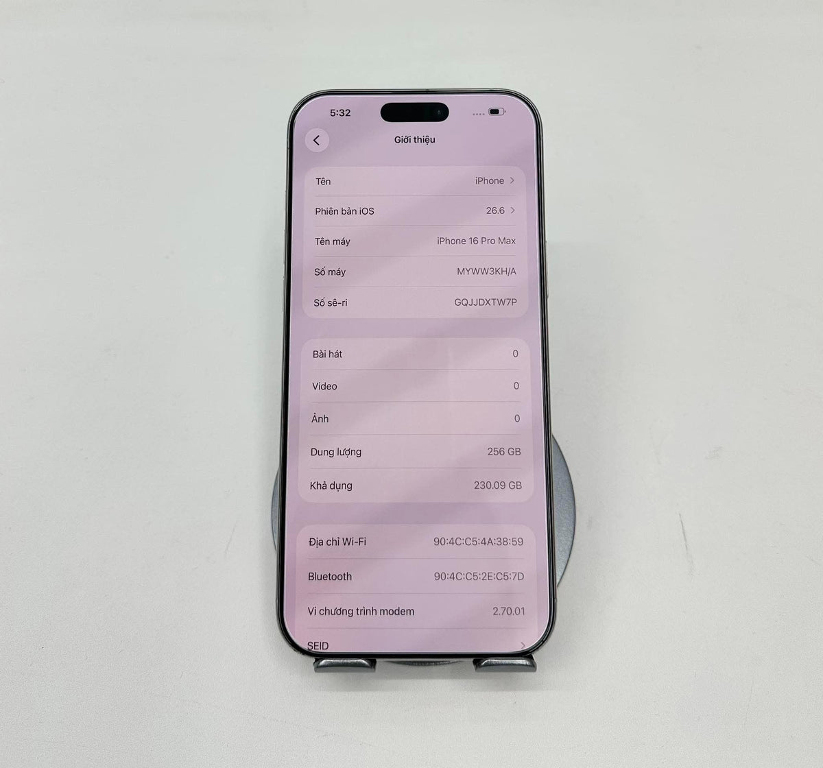 IPhone 16 ProMax 256gb Màu trắng - Pin 90% - 32465 - a-*