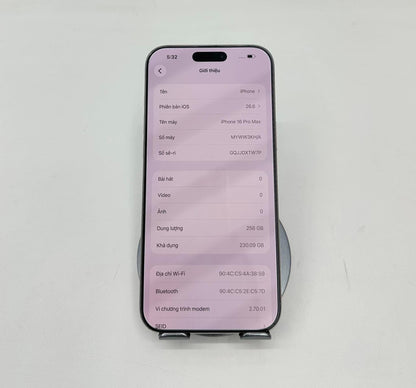 IPhone 16 ProMax 256gb Màu trắng - Pin 90% - 32465 - a-*