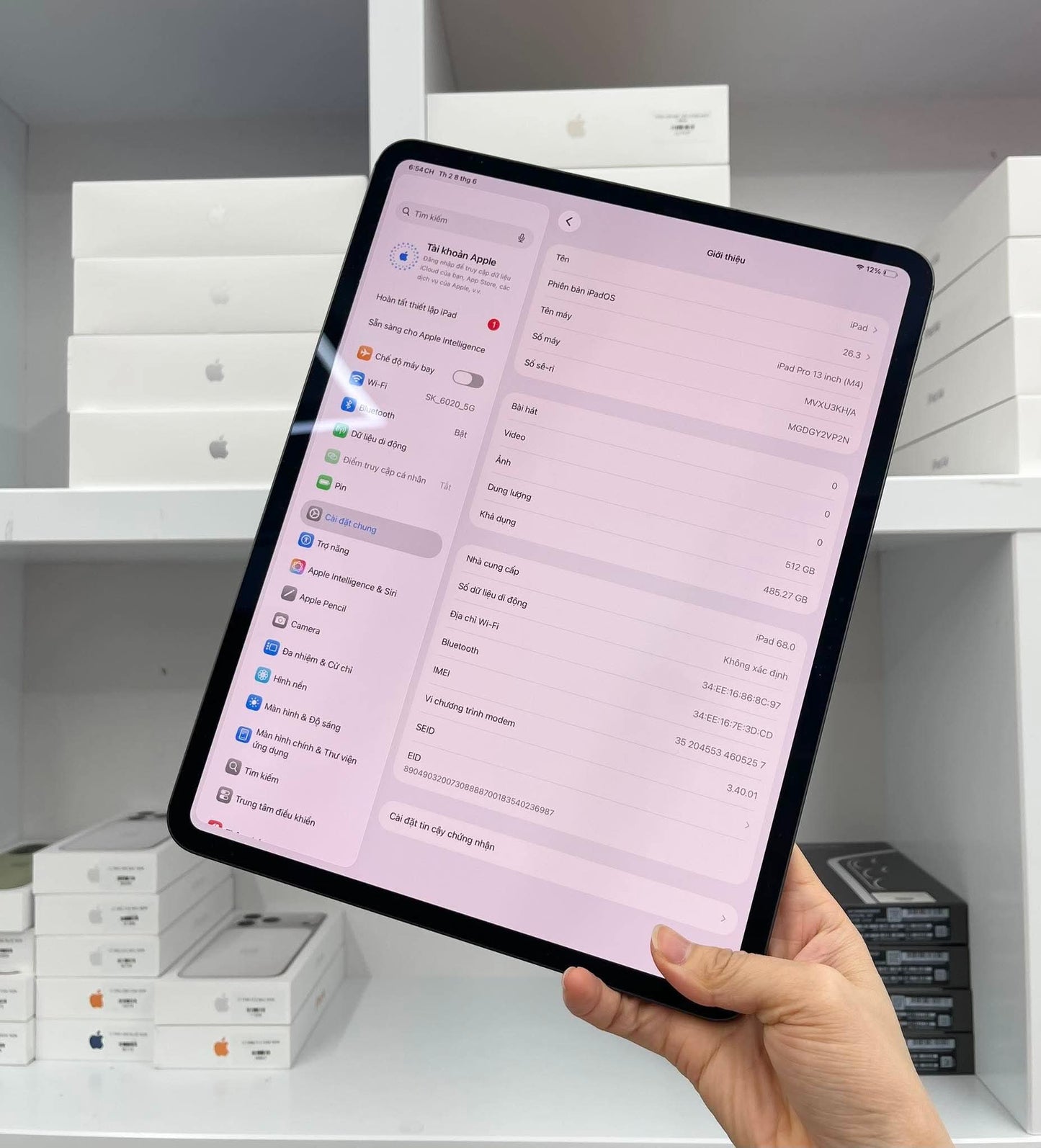 IPad Pro M4 bản 512GB Màu xám bản sim 13 inch - Pin 100% - 2VP2N