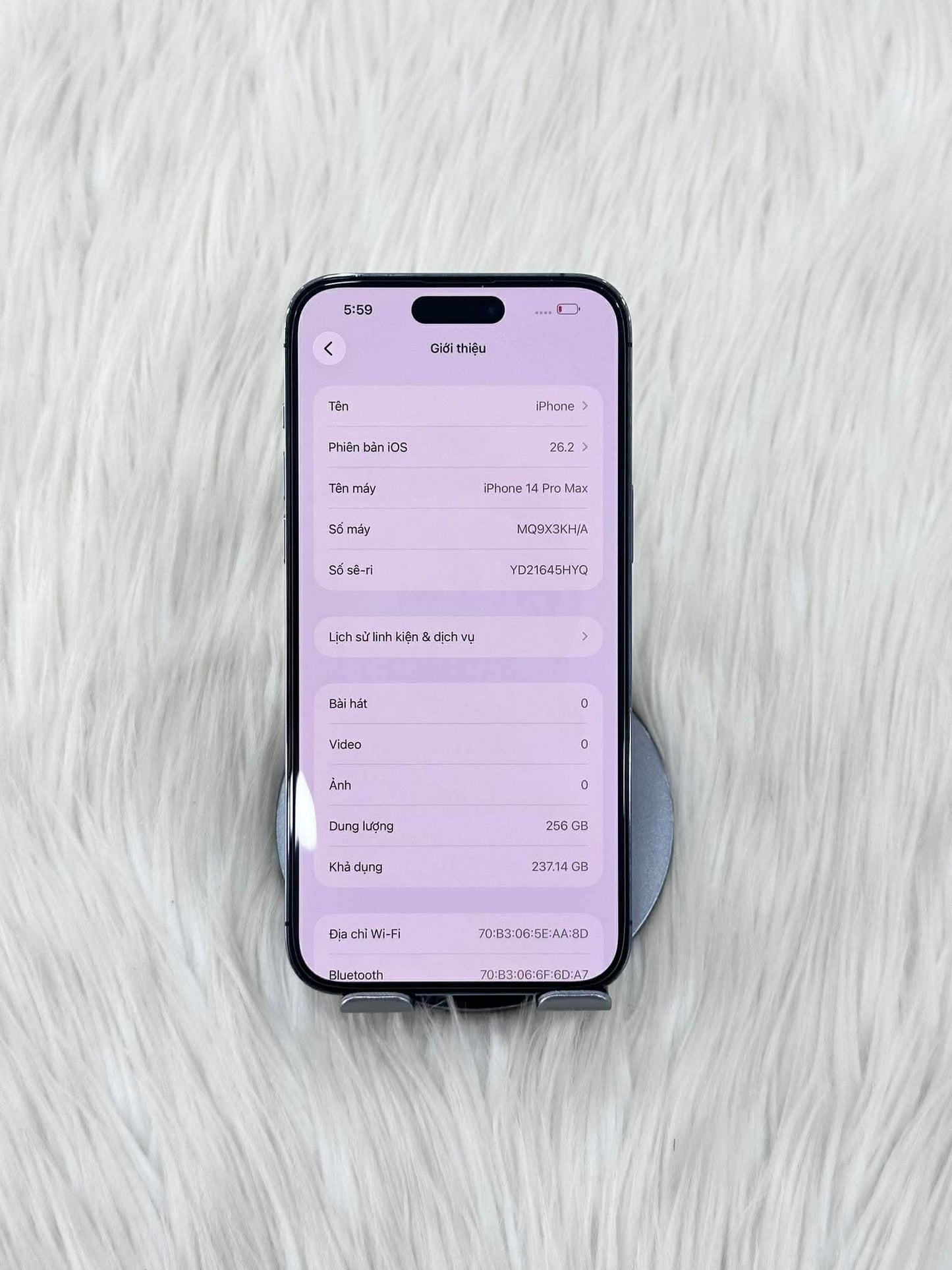 IPhone 14 Promax 256gb Màu Tím - Pin thay mới 100% - 48819 A-* Teku